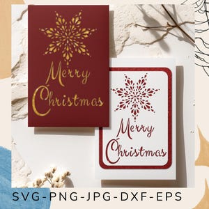 Snowflake svg Christmas Card Bundle for Cricut and ScanNcut - Includes Svg Pdf, Fcm, Dxf, Eps, Png