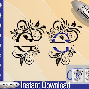 Split Letter G for SVG DXF, fcm, Cut File for cricut, Silhouette, 1 Individual  Cut Files plus two colour Monogram font split
