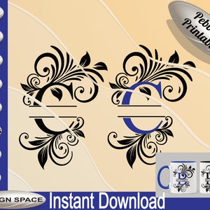 Split Letter C for SVG DXF, fcm, Cut File for cricut, Silhouette, 1 Individual  Cut Files plus two colour Monogram font split