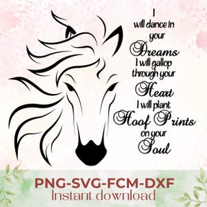 Paard hoofd SVG geweldig voor beginners inspirerende gesneden bestand Svg Dxf Png Fcm-afbeelding voor vinylstickers lasergesneden silhouet Cricut & ScanNCut