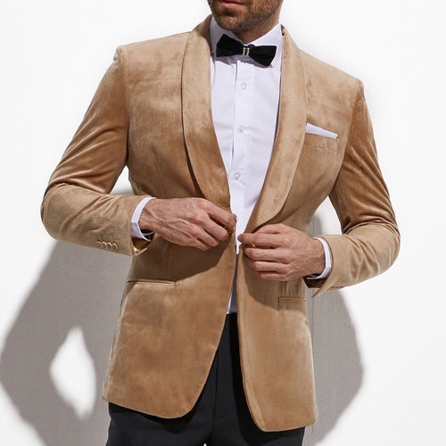 Men Pink Velvet Tuxedo Jacket Slim Fit Party Wear Wedding Etsy