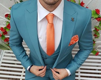 light blue coat pant