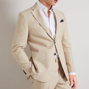 Men Suits, Ivory Linen Suits, Summer Suits, Beach Suits, Linen 2 Piece ...