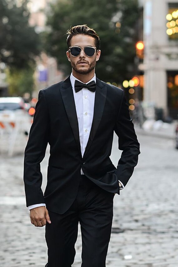 Men 2 Piece Suit Black Tuxedo Suit Perfect for Wedding One 