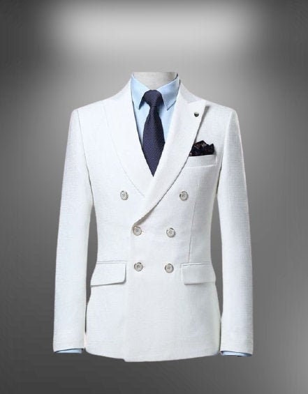 Men Double Breasted Coat Double Breasted Blazer White Double - Etsy