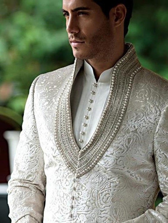 Uomini Sherwani Abbigliamento da sposa etnico indiano Abito | Etsy Italia