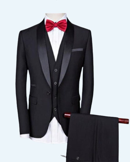Men Suits Men Black Formal Fashion Slim Fit 3 Piece Wedding | Etsy