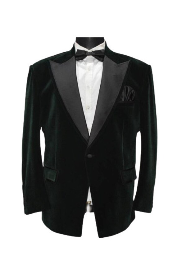 Green Tuxedo Jacket Men Luxury Elegant Classic Velvet Blazer Etsy