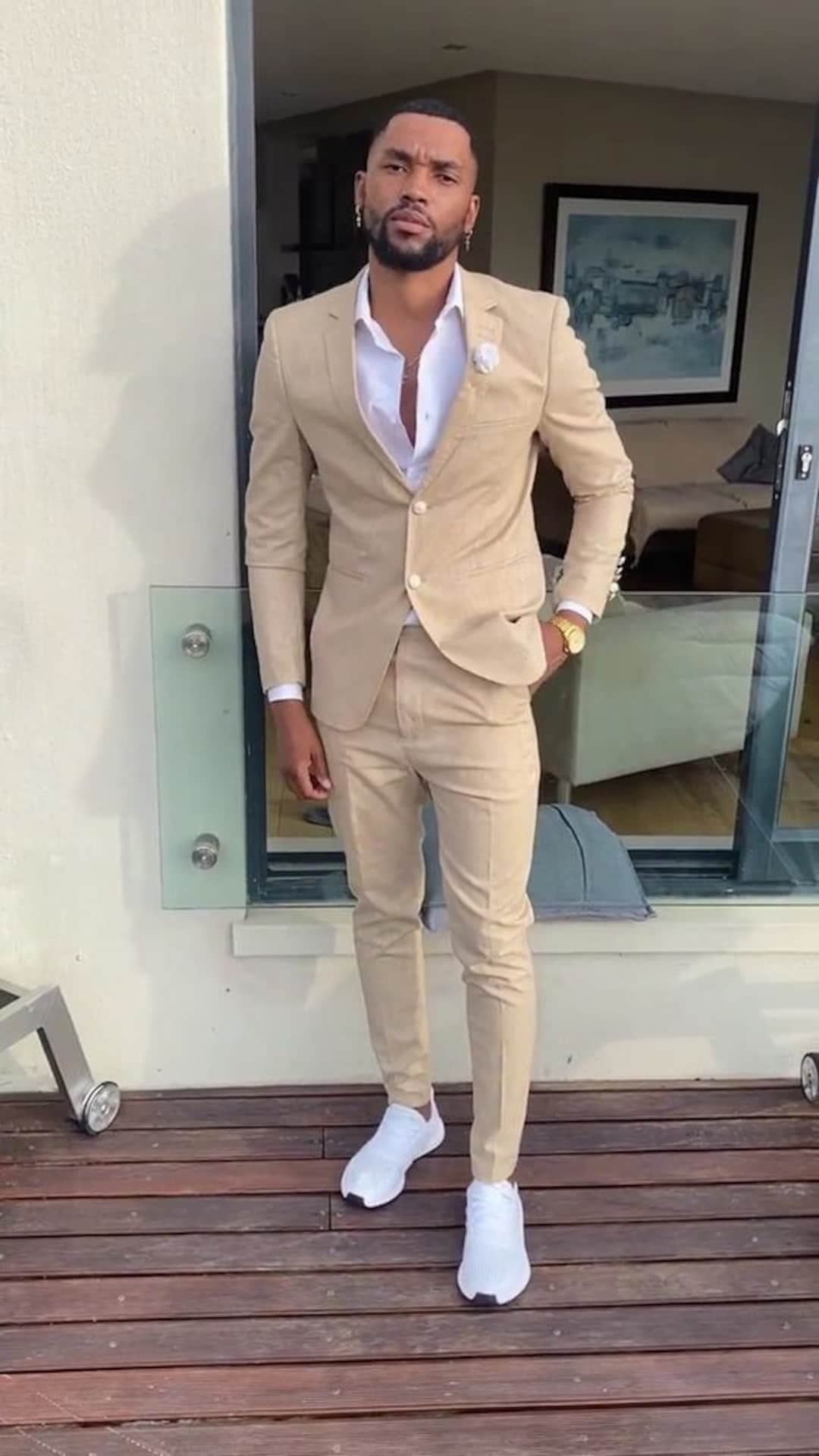 Men Suits Cream 2 Piece Formal Fashion Party Wear Prom Slim Etsy