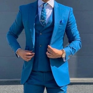 Blue Slim Fit Groom Wear 