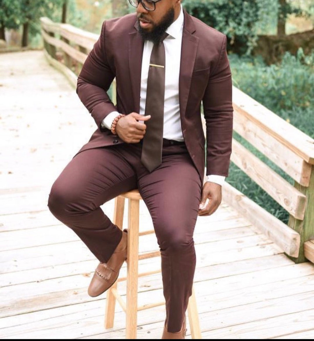 MEN BROWN SUIT Men Formal Suit Men 2 Piece Suit Men Etsy