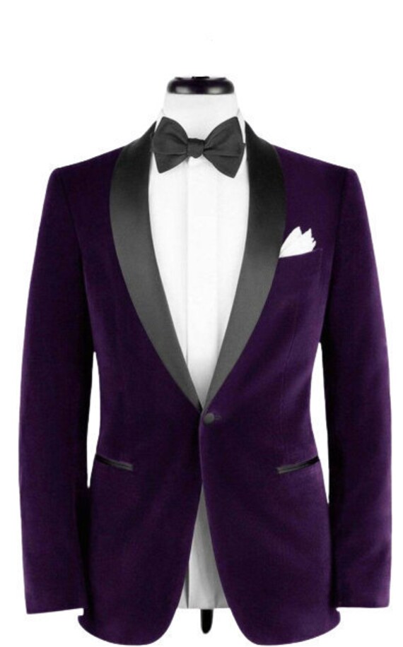 Men Tuxedo Jacket, Purple Evening Hosting Dinner Party Wear One Button Blazer Coat
