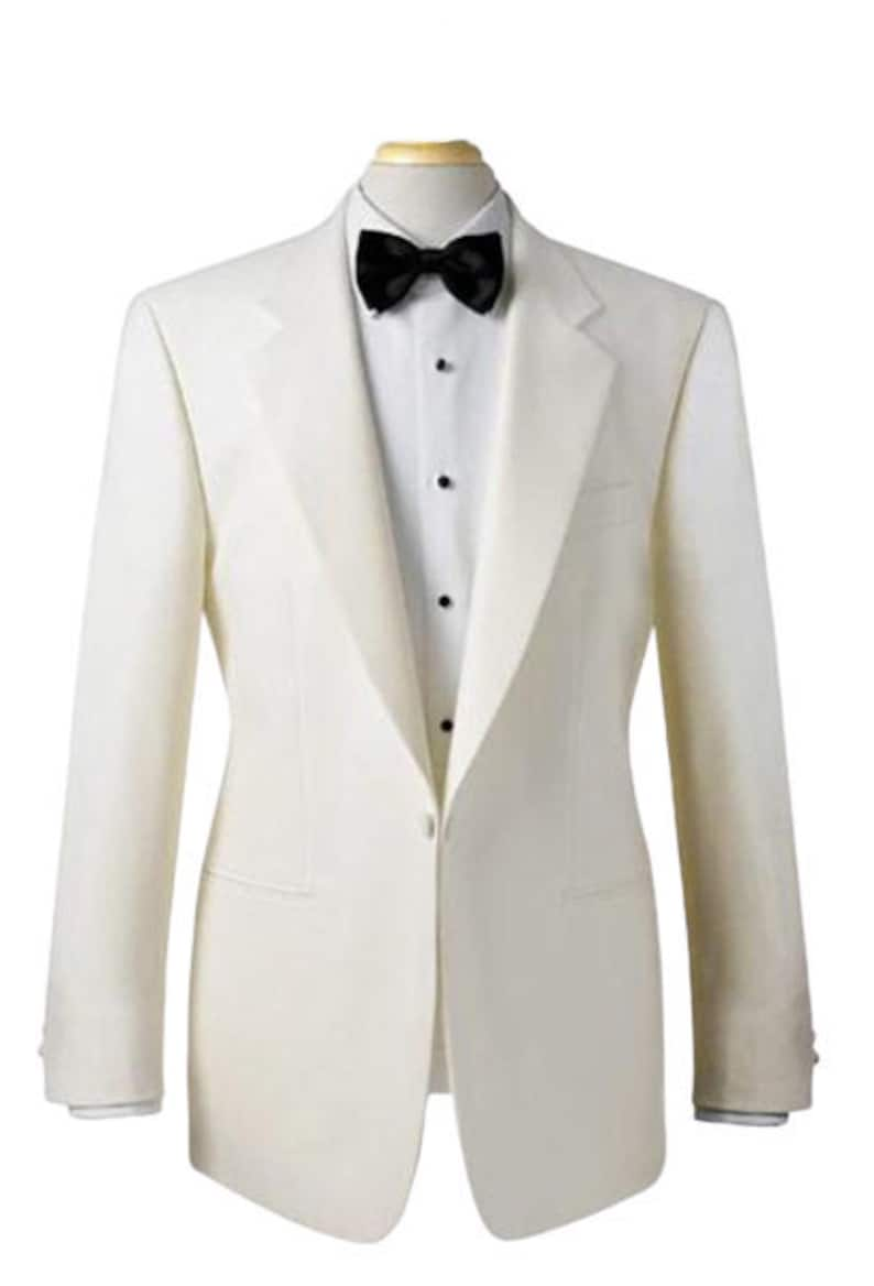 1950s Tuxedos and Men’s Wedding Suits Men Tuxedo Jacket White Slim Fit One Button Christmas Dinner Party Wear Blazer $138.50 AT vintagedancer.com