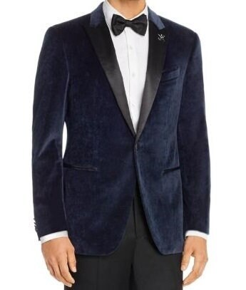 Men Tuxedo Velvet Navy Blue Jacket One Button Party Wear - Etsy