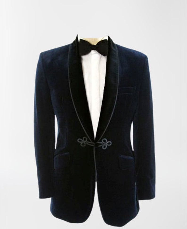 Victorian Mens Suits & Coats Men Tuxedo Jacket Royal Blue Double Breasted Frog Closure Velvet Blazer Slim Fit Dinner Coat $147.00 AT vintagedancer.com