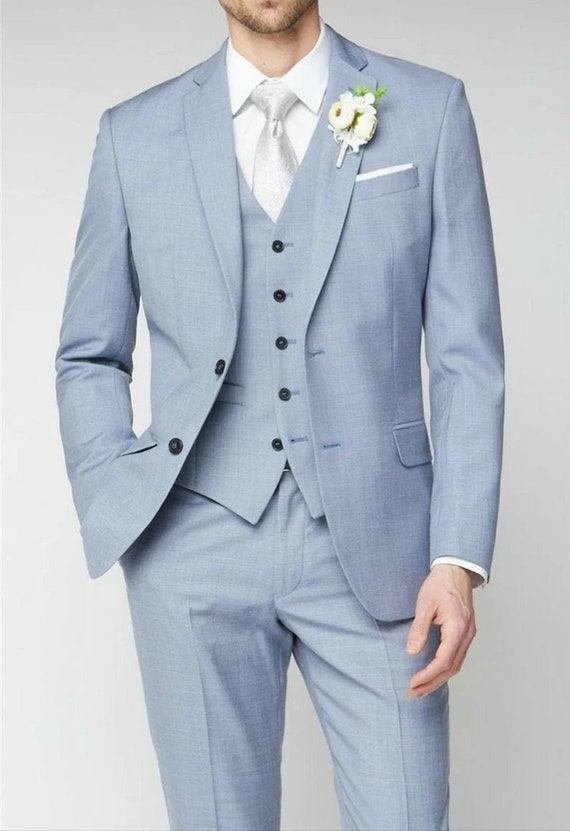 Light Blue Wedding Men Suits Slim Fit Groom Wear Tuxedos Coat Dinner S Frenchie Style Store