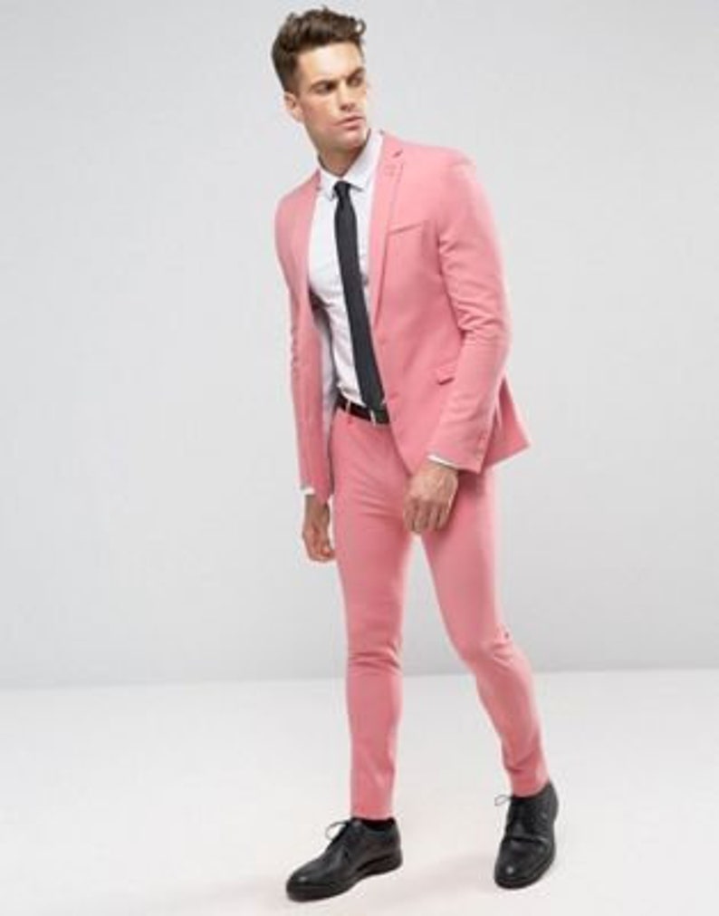 Men Suits Pink 2 Piece Suit Men Pink Suit Prom Suits Etsy
