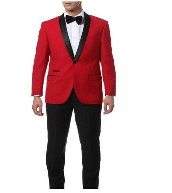 Men Suit 2 Piece Red Tuxedo Formal Fashion Wedding Groom Slim - Etsy