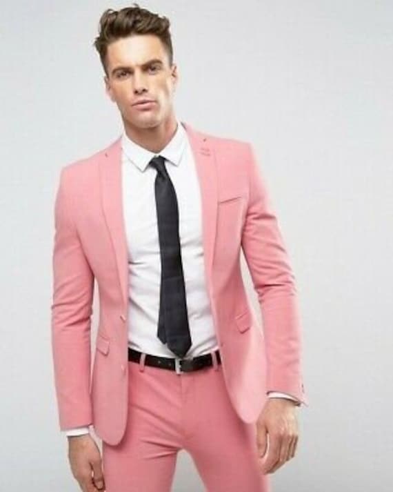 Piece Suit Men Pink Suit Prom Suits 