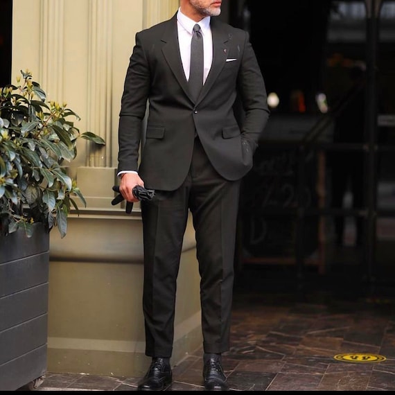 Buy MEN SUITS BLACK 2 Piece Formal Fashion Office Party Wear Slim Online in  India - Etsy