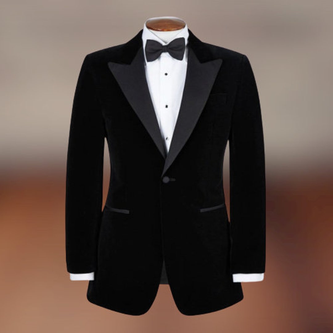 Smoking Jacket for Men Black Tuxedo Velvet Blazer One Button - Etsy