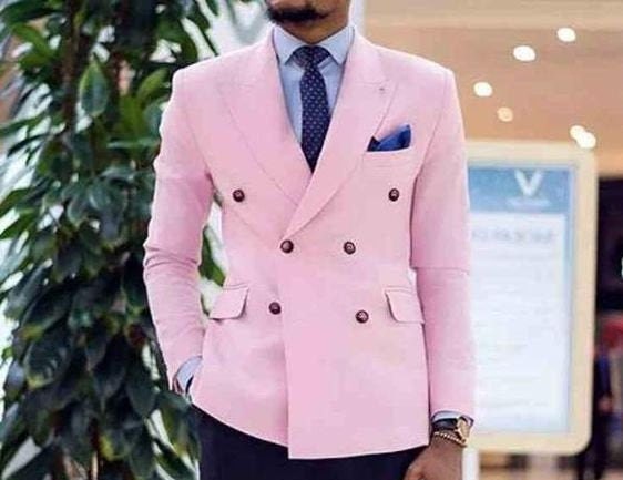 pink coat man