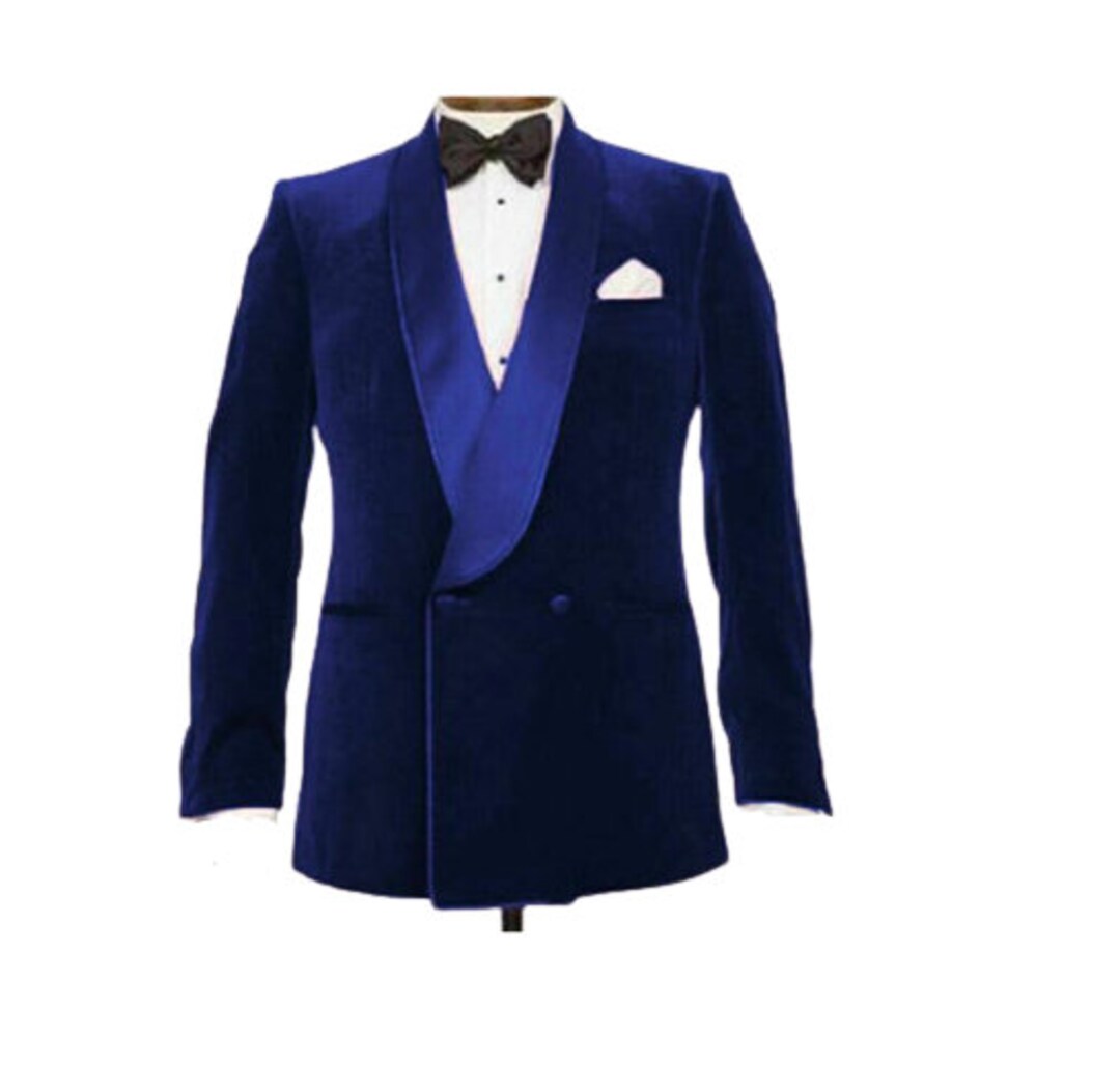 Smoking Jacket Men Blue Luxury Elegant Slim Fit Party Wear One - Etsy