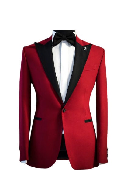 Men Tuxedo Jacket Red Formal Fashion Wedding Groom Dinner - Etsy