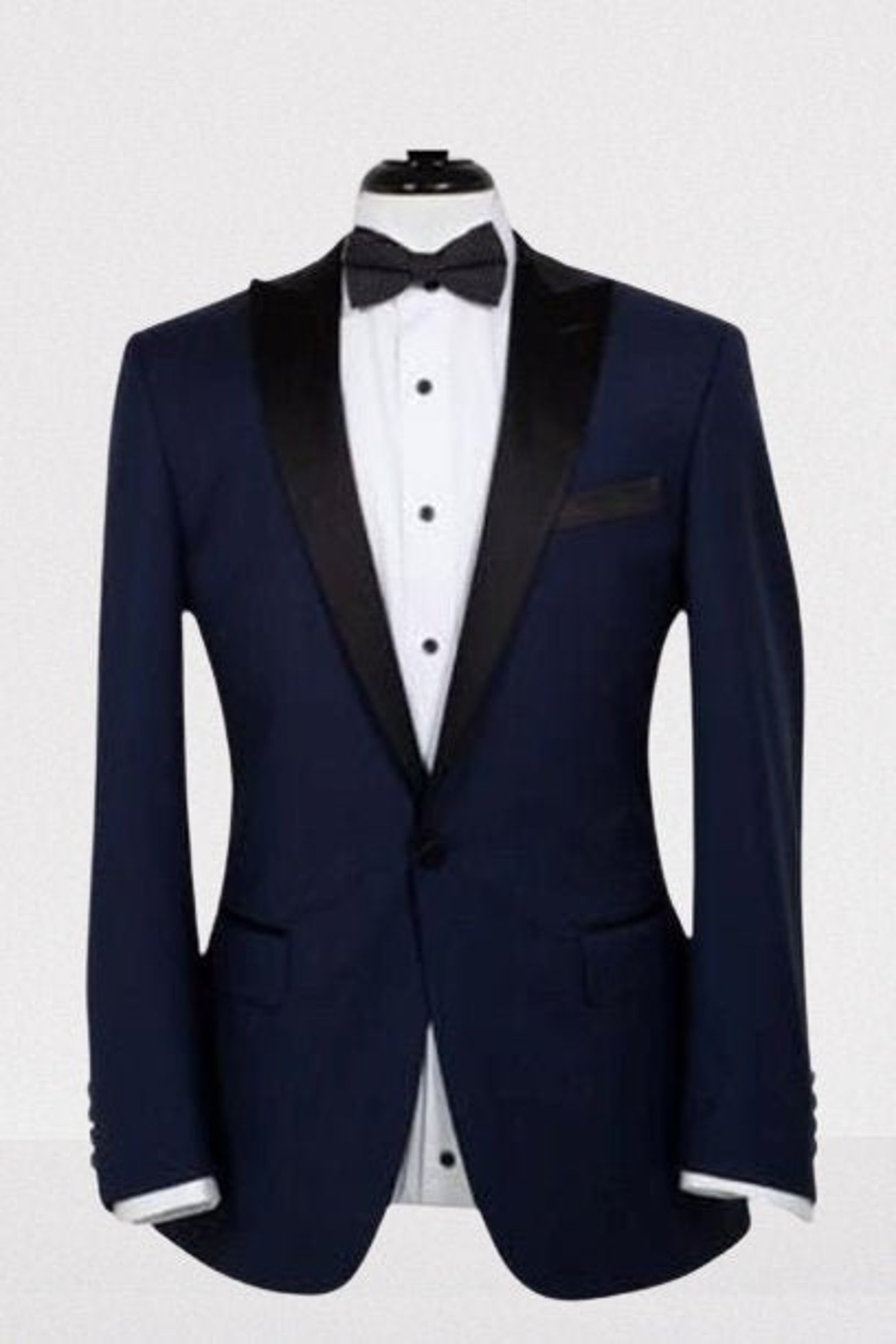 Men Blue Tuxedo Jacket Dinner Coat One Button Slim Fit Etsy