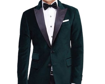 Men's Tuxedo Jacket Green Velvet Dinner Coat Slim Fit Prom - Etsy