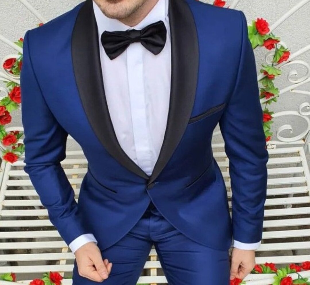 Men Royal Blue 2 Piece Tuxedo Designer Elegant Slim Fit Party - Etsy
