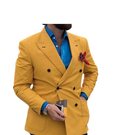 Double Breasted Tuxedo Jacket Mustard Yellow Slim Fit Party Etsy