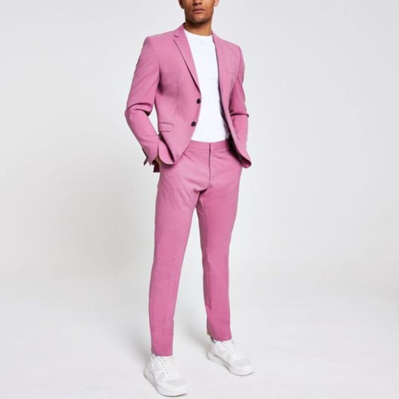 MEN SUITS PINK 2 Piece Formal Fashion Party Wear Slim Fit Etsy