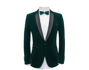 Tuxedo Jacket Men Green Velvet New Arrival Slim Fit Elegant - Etsy