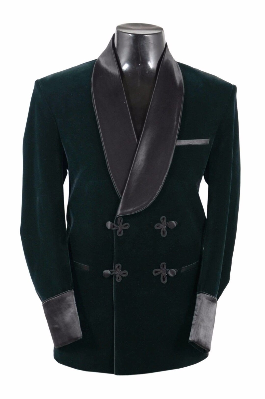 Men Smoking Jacket Bottle Green Velvet Double Breasted New - Etsy