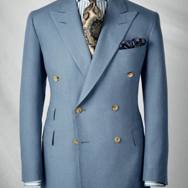 Mens Double Breasted Blazer - Blue Double Breasted Sport Coat main image 1