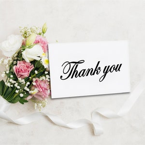 Cartes de remerciement sur papier glacé avec enveloppes,Noir et blanc,Cartes vierges pour affaires,Mariage,L'obtention du diplôme,Naissance de naissance/douche nuptiale,Professionnel (paquet de 20)
