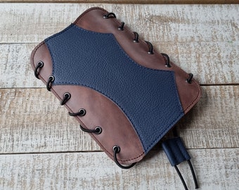 Leren boogschiet-armbeschermer, Zwarte leren veiligheidsbrace
