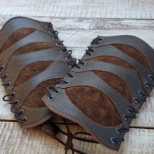 Pair of Cosplay leather forearm bracer
