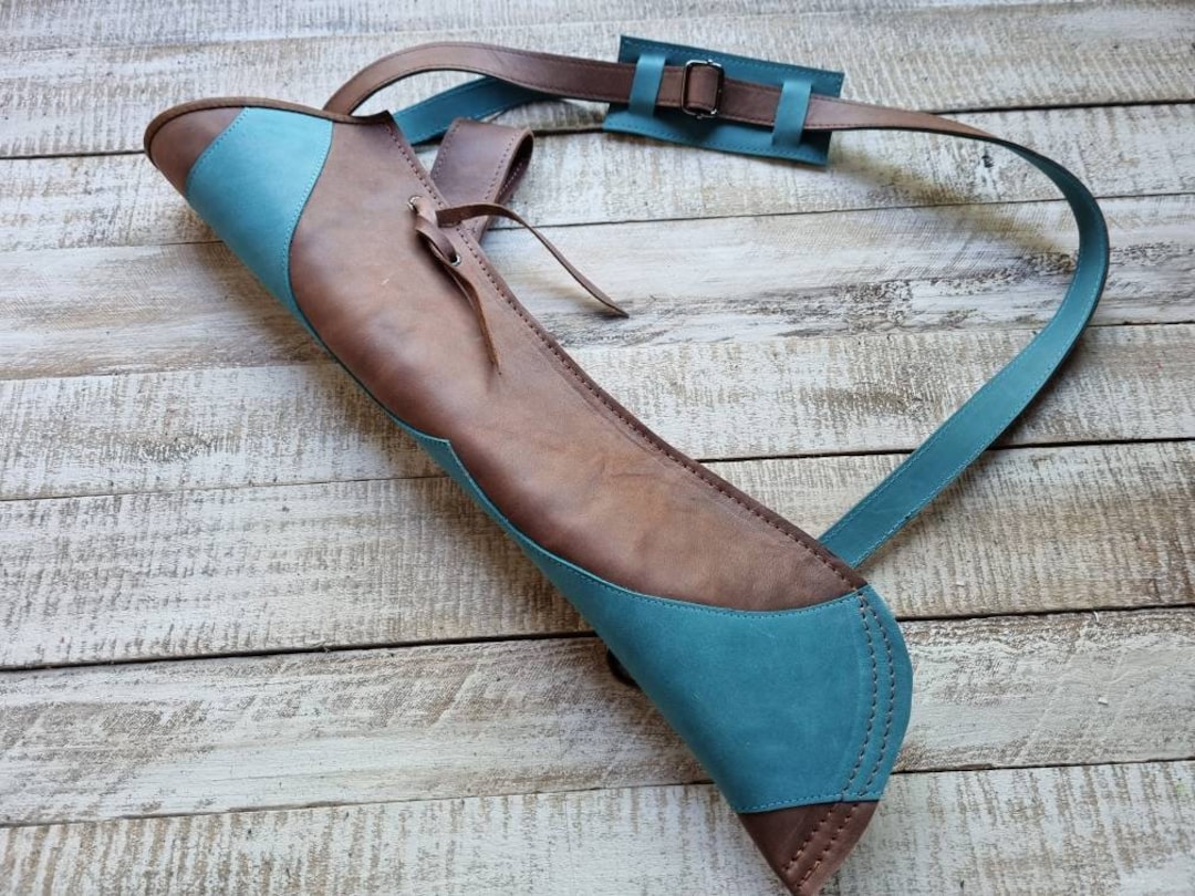 Traditional Archery BELT / BACK QUIVER, Leather Arrow Quiver With Belt