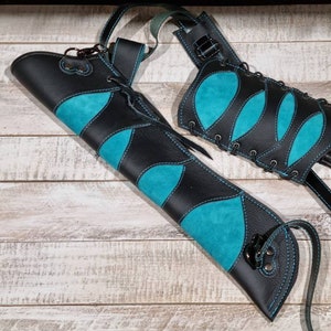 Maßgefertigter Bogenschießen Köcher Leder-Set, Rückpfeil Köcher für Pfeile mit Gürtelschlaufe, Schulter Köcher mit verstellbarem Trageriemen