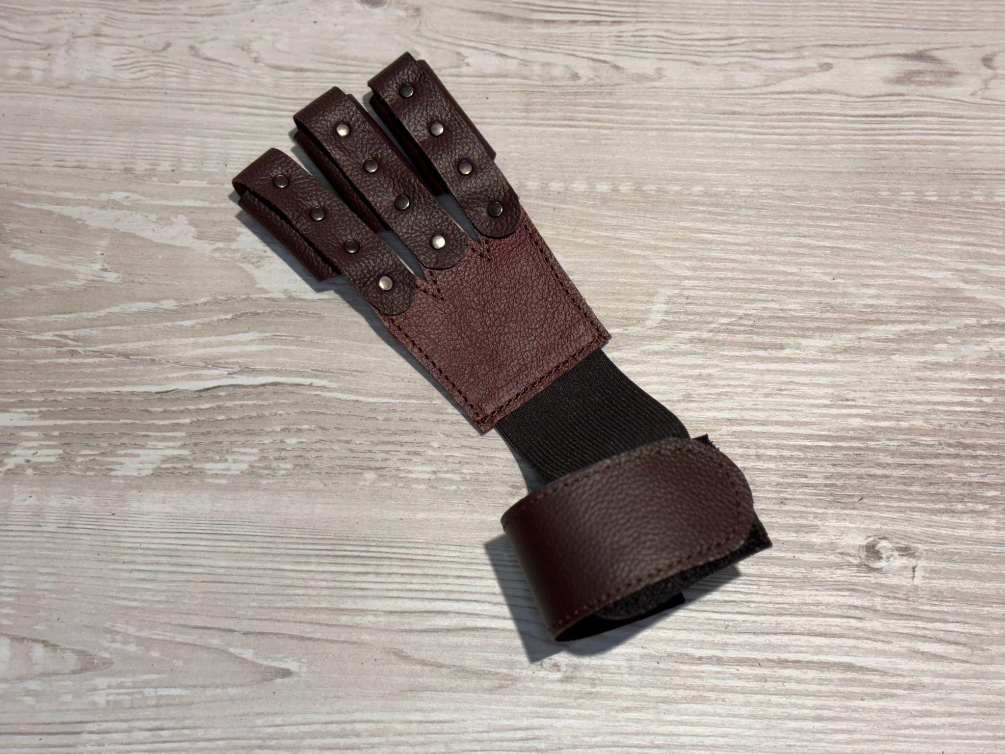 Gant de tir à l'arc à 2 doigts - Protection de la main en cuir - Pour