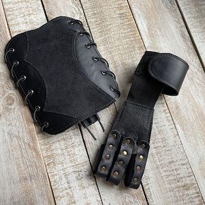 Leather archery SHOOTING GLOVE and ARMGUARD, Custom made archery safety gear