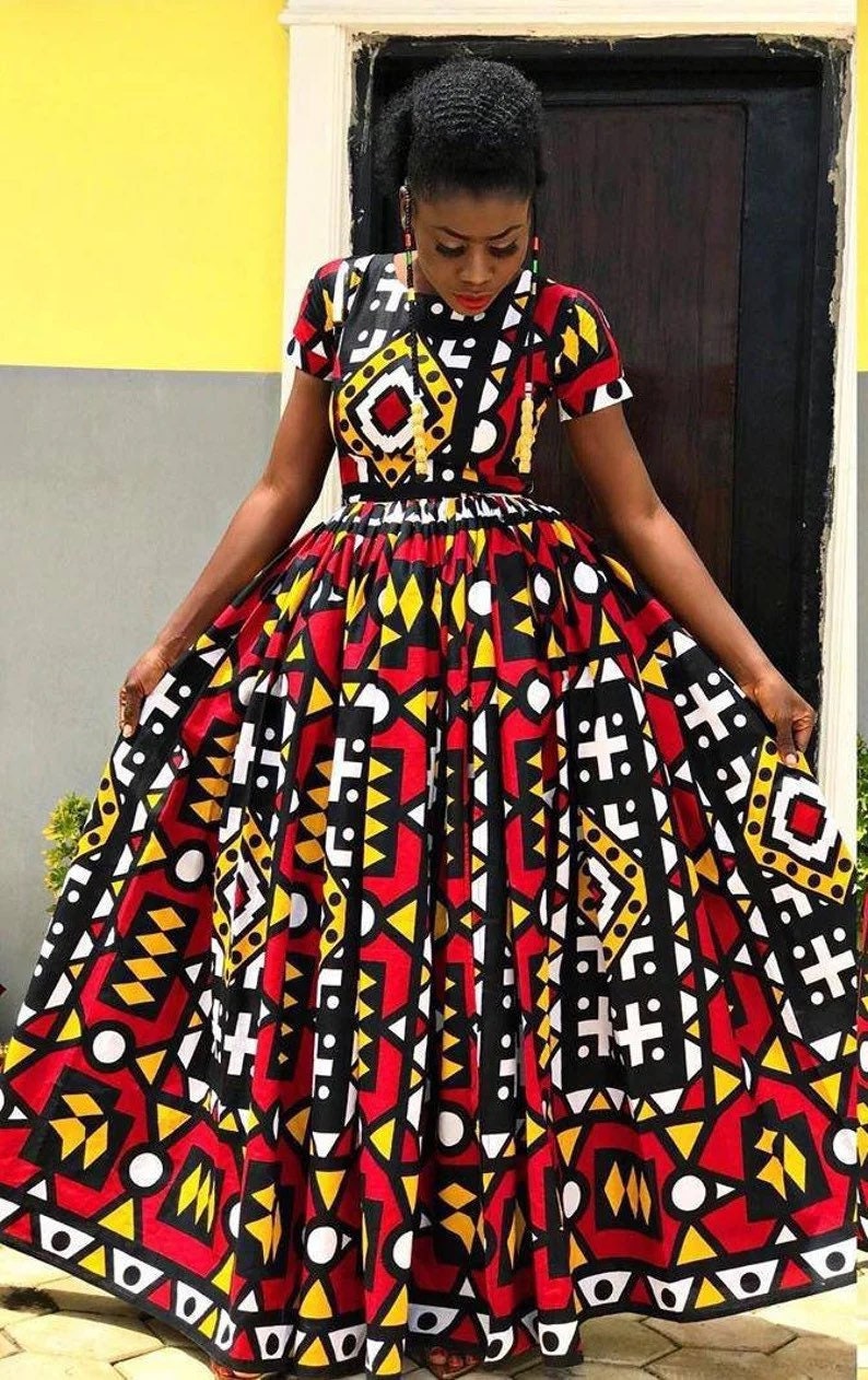 Ankara Long Dress - Etsy