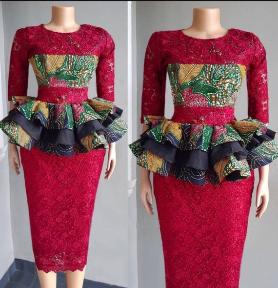 lace peplum blouse and skirt