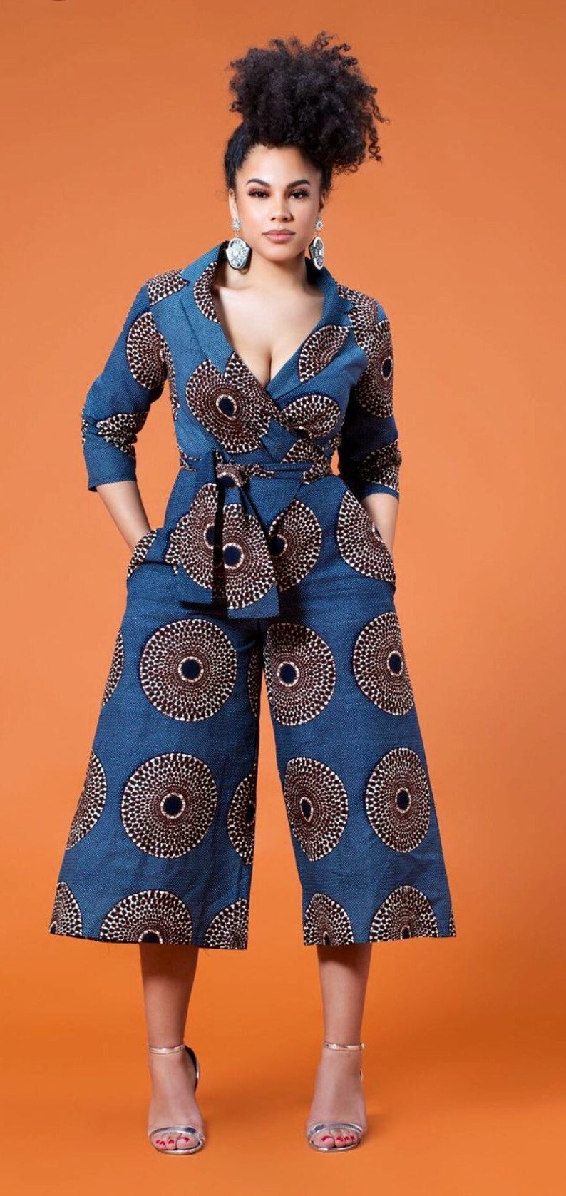 Classic African Print Jumpsuit wax print jumpsuits Ankara Etsy