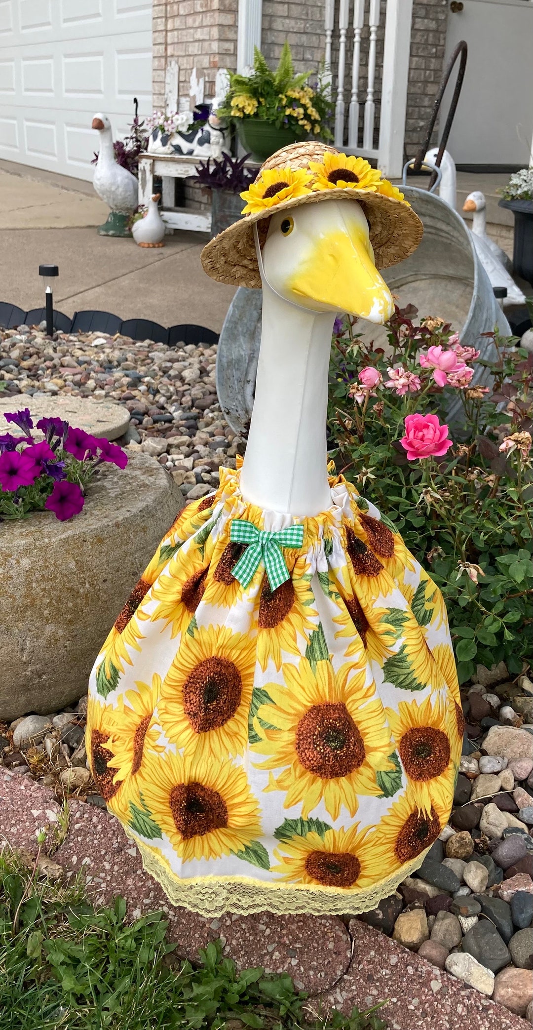 Sunflower Concrete Lawn Large Goose Clothing Spring Fall Dress With
