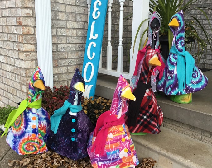 Concrete Lawn Large Goose Clothing Winter Fleece Coat With Scarf Jacket