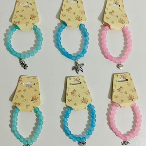 Beautiful Friendship Bracelet Set (6 Pack) – Handmade Beaded Charm Bracelets for Women & Girls, Coastal Style Gifts - Glass Beads with charm