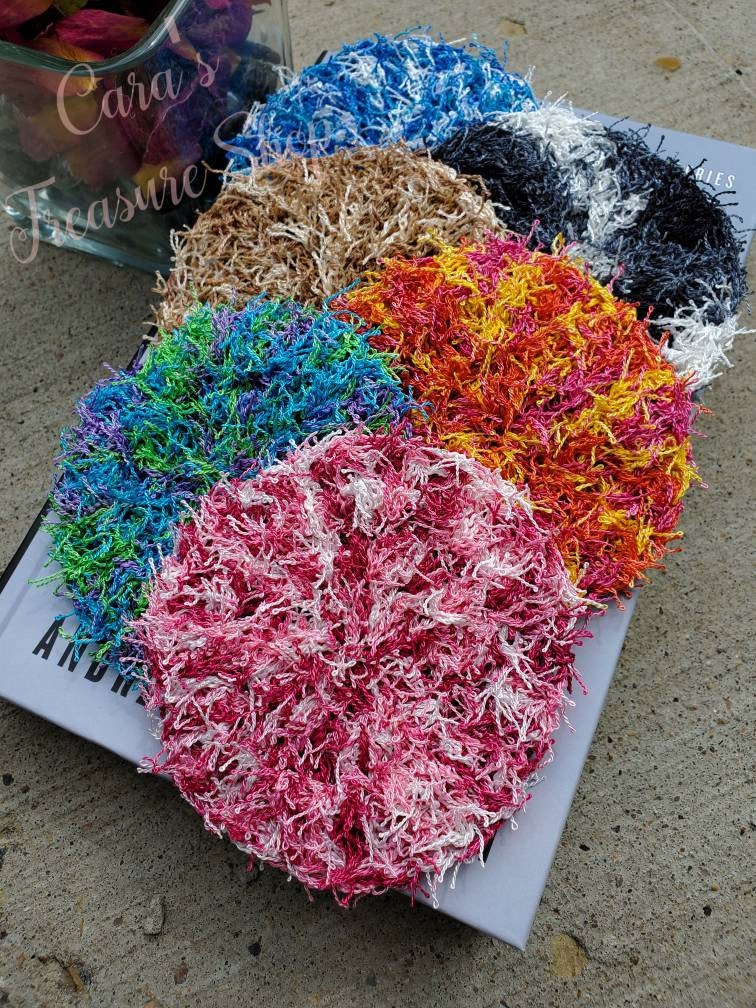 Set Of 3 Homemade Crocheted Kitchen Scrubbies 